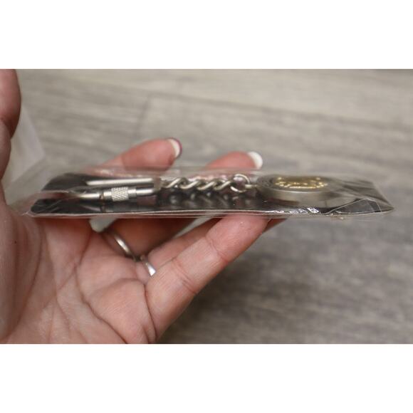 Jerusalem Jesus Mary Metal Keychain Silver Gold Locking Carabiner Screw Ring - Picture 9 of 10